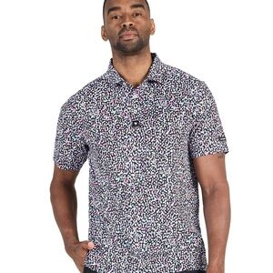 Bad Birdie Men's Abstract Black and White Shirt with Pink Accents